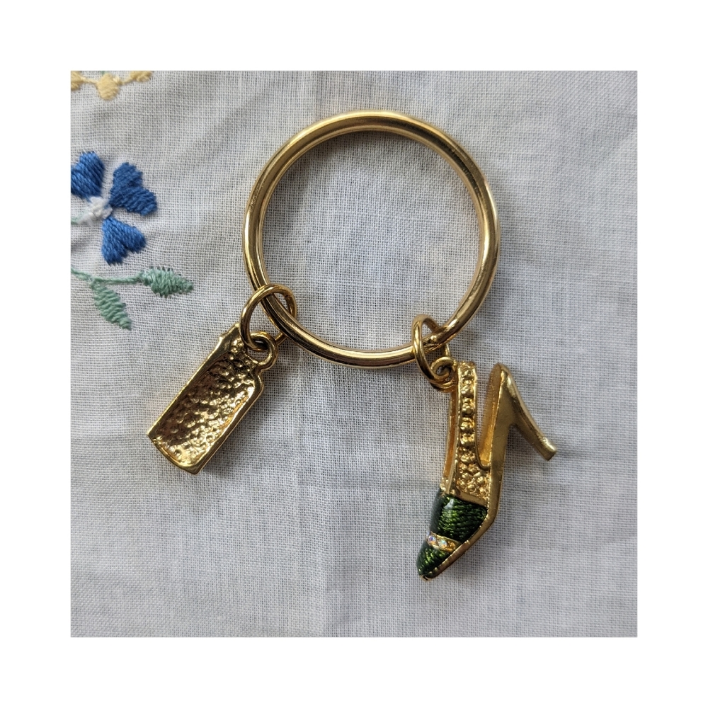 NWOT Goldtone + Rhinestone Keychain - Picture 2 of 3